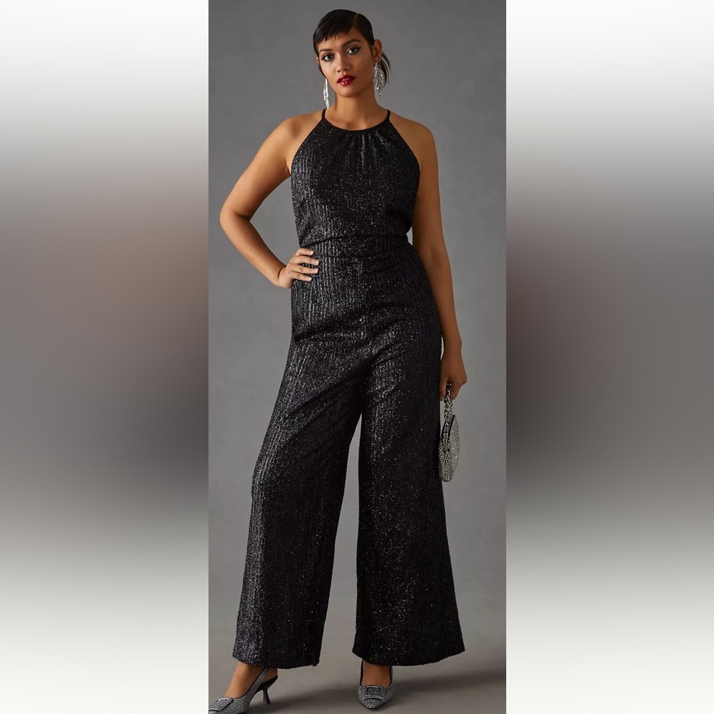 ANTHROPOLOGIE MAEVE NWT Sequin Disco Jumpsuit